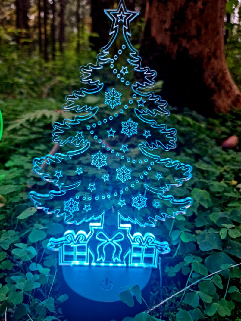 3D iliuzijų lempa Kalėdinė lemputė Eglutė