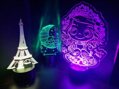 3D iliuzijų LED lempa Princesė
