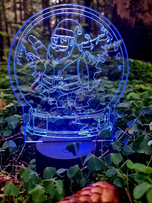 3D iliuzijų lempa Kalėdinė lemputė Senelis Šaltis