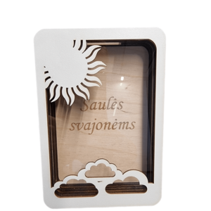 Medinė taupyklė Saulė su vardu