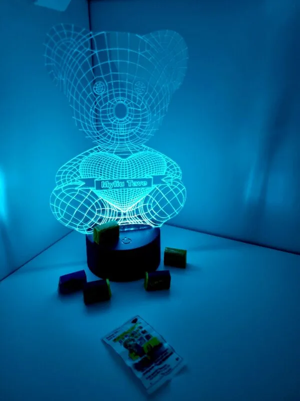 3D iliuzijų LED lempa Meškiukas - Image 2